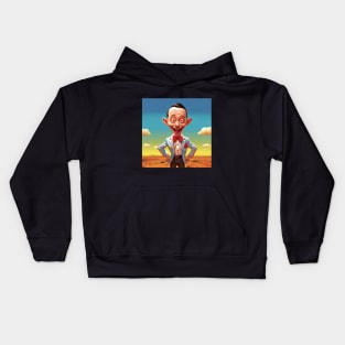 pee wee herman sticking out his tongue on the photo, art Kids Hoodie